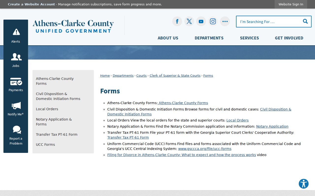 Clarke County court records form and request materials