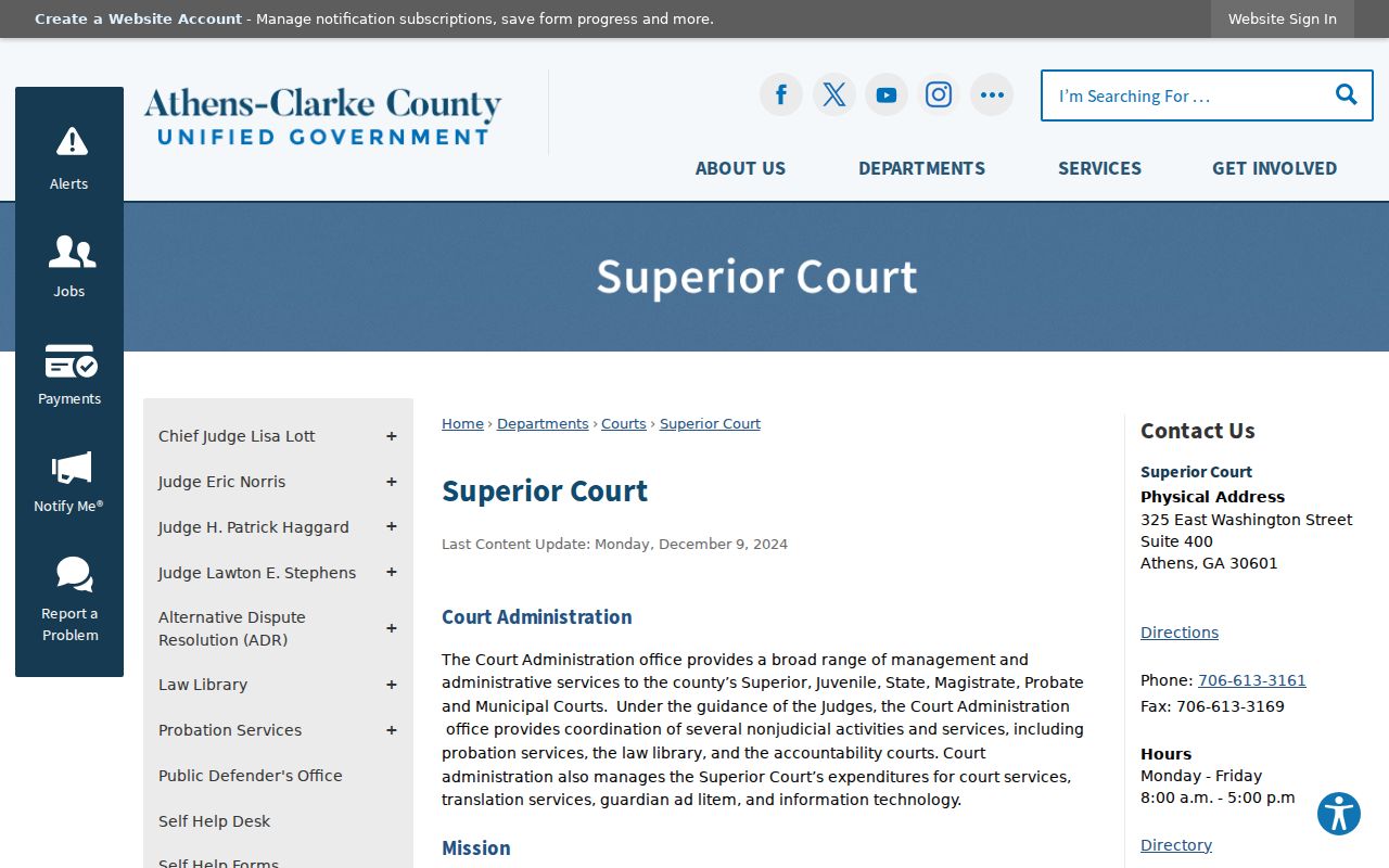 Clarke County criminal court docket Superior Court overview