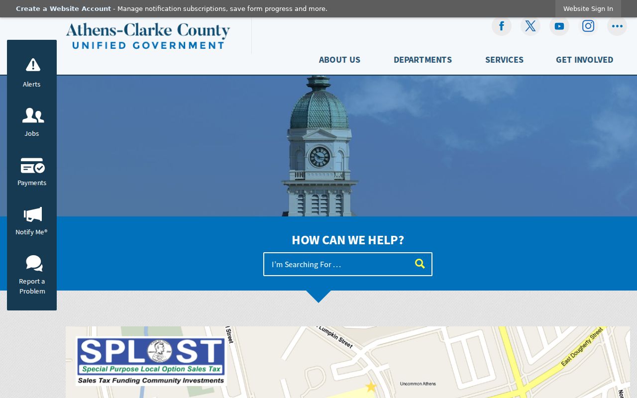 Clarke County court docket map and local court routes from Athens-Clarke County government